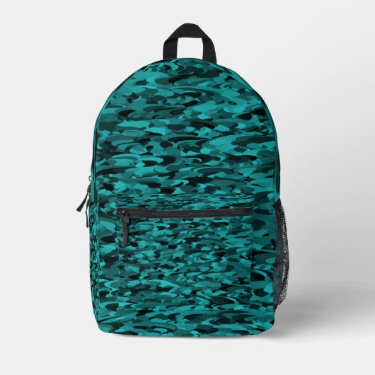Sac À Dos Imprimé Motif Abstrait Sarcelle Noir (Recto)