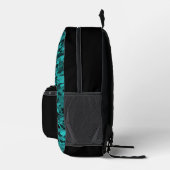 Sac À Dos Imprimé Motif Abstrait Sarcelle Noir (Droite)