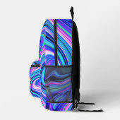 Sac À Dos Imprimé Motif Agate Bleu Rose Violet (Droite)