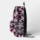 SAC À DOS IMPRIMÉ MOTIF ALOHA HAWAII EN NOIR/ROSE (Droite)