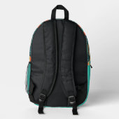 Sac À Dos Imprimé Motif amérindien aztèque sur turquoise (Verso)