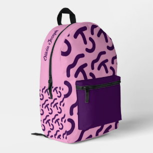 Sac À Dos Imprimé Motif amusant néon foncé/rose personnalisé