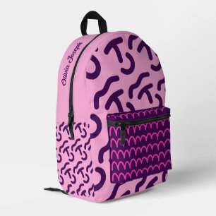Sac À Dos Imprimé Motif amusant néon/rose personnalisé Dard