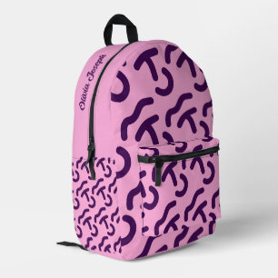 Sac À Dos Imprimé Motif amusant néon/rose personnalisé Dard