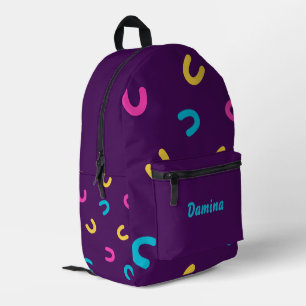 Sac À Dos Imprimé Motif amusant néon sombre personnalisé