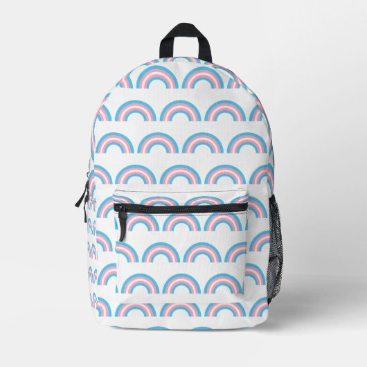 Sac À Dos Imprimé Motif arc-en-ciel transgenre (Recto)