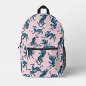 Sac À Dos Imprimé Motif asiatique de tigre bleu (Recto)