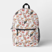 Sac À Dos Imprimé Motif Aux Oiseaux Tropicaux (Recto)