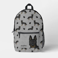Motif Bi-Noir Berger Allemand Avec Nom Gris