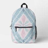 Sac À Dos Imprimé motif bleu en forme de diamant (Recto)