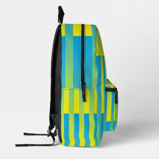 Sac À Dos Imprimé Motif bleu jaune vert rayé (Gauche)