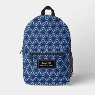 Sac À Dos Imprimé Motif Bleu Marine Géométrique Fractale