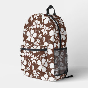 SAC À DOS IMPRIMÉ MOTIF BLUE HAWAÏ EN MARRON