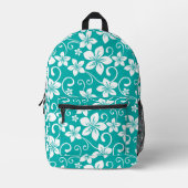SAC À DOS IMPRIMÉ MOTIF BLUE HAWAII EN TURQUOISE (Recto)