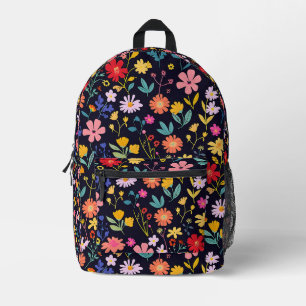 Sac À Dos Imprimé Motif bohémien floral coloré et fantaisiste foncé