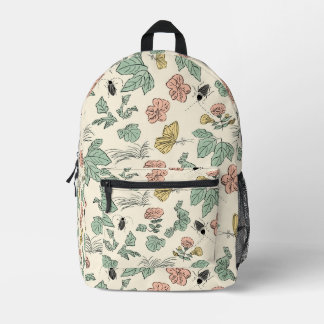 Sac À Dos Imprimé Motif botanique avec papillons et coléoptères