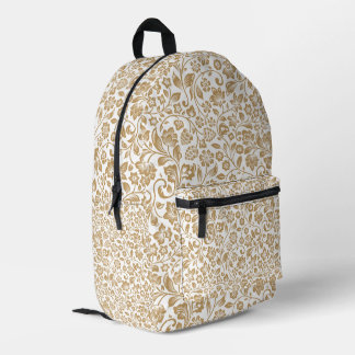Sac À Dos Imprimé Motif botanique floral or élégant