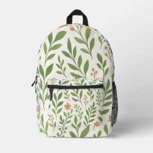 Sac À Dos Imprimé Motif botanique minimaliste avec feuilles vertes