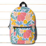 Sac À Dos Imprimé Motif botanique moderne à fleurs colorées<br><div class="desc">Les sacs à dos de Motif de fleurs florales modernes et colorées présentent un motif floral coloré en jaune,  pêche,  rose,  bleu,  orange,  vert et violet. Parfait pour retourner à l'école,  les sports,  la salle de sport,  les voyages et plus encore. Conçu par ©Evco Studio www.zazzle.com/store/evcostudio</div>