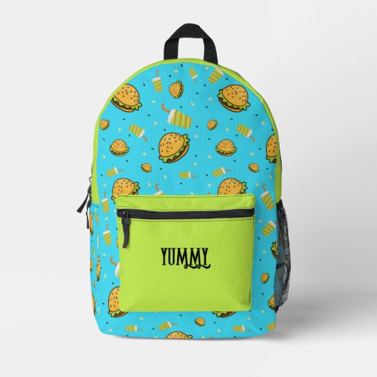 Sac À Dos Imprimé Motif Burgers (Recto)