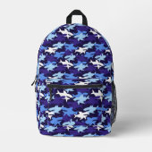 Sac À Dos Imprimé Motif Camouflage requins bleus (Recto)