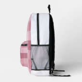 Sac À Dos Imprimé Motif carreau gingham rose (Droite)