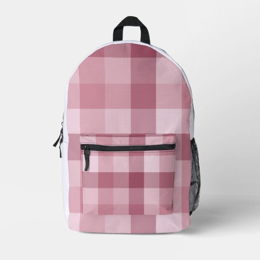 Sac À Dos Imprimé Motif carreau gingham rose (Recto)