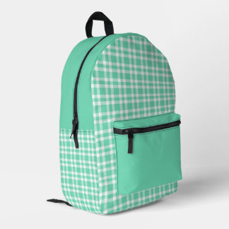 Sac À Dos Imprimé Motif carreaux blanc aquamarine