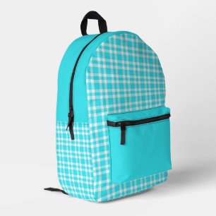 Sac À Dos Imprimé Motif carreaux bleu blanc