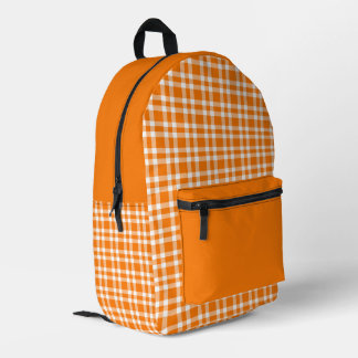 Sac À Dos Imprimé Motif carreaux orange blanc