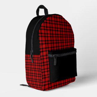 Sac À Dos Imprimé Motif carreaux rouge noir