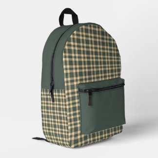 Sac À Dos Imprimé Motif carreaux vert jaune