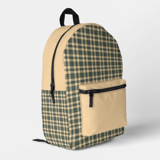 Sac À Dos Imprimé Motif carreaux vert jaune (Coin arrière gauche)