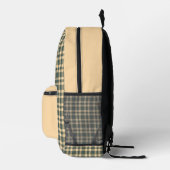 Sac À Dos Imprimé Motif carreaux vert jaune (Droite)