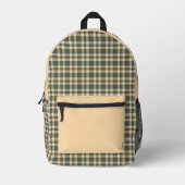 Sac À Dos Imprimé Motif carreaux vert jaune (Recto)