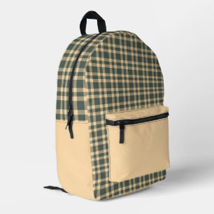 Sac À Dos Imprimé Motif carreaux vert jaune
