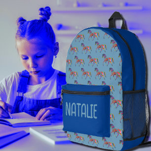 Sac À Dos Imprimé motif cheval Abstrait - votre nom