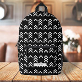 Sac À Dos Imprimé Motif Chevron géométrique noir et blanc