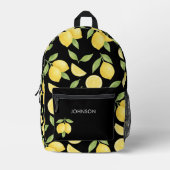 Sac À Dos Imprimé Motif citron noir Aquarelle (Recto)