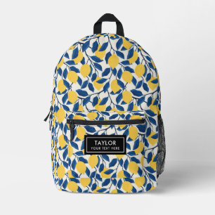 Sac À Dos Imprimé Motif Citrons Couleur Ivoire