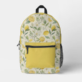Sac à dos imprimé Motif citrons et fleurs (Recto)