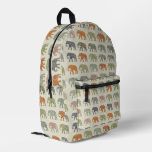 Sac À Dos Imprimé Motif contemporain d'éléphant animal coloré