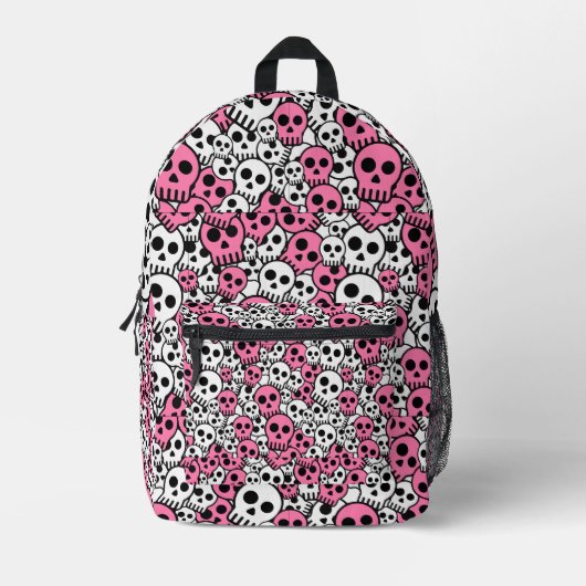 Sac À Dos Imprimé Motif crâne gothique rose Imprimer (Recto)