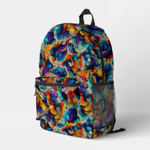 Sac À Dos Imprimé Motif d'abstraction d'encre liquide coloré