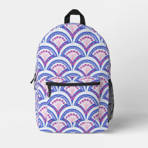 Sac À Dos Imprimé motif damassé floral bleu