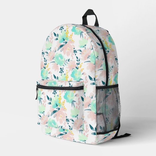 Sac À Dos Imprimé Motif d'aquarelle florale (Coin arrière droit)
