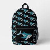 Sac À Dos Imprimé Motif de baleine bleue (Recto)