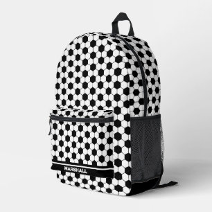 Sac À Dos Imprimé Motif de balle de football noir et blanc