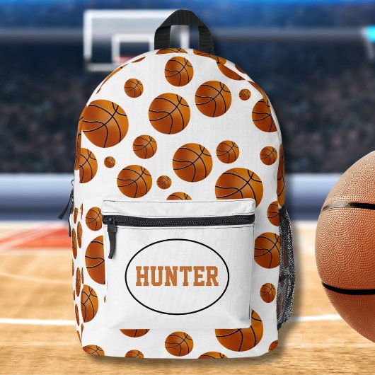 Sac À Dos Imprimé Motif de basket-ball avec nom