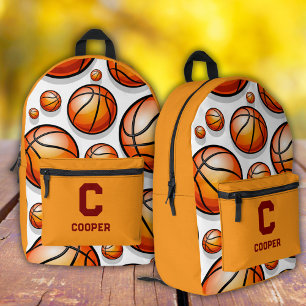 Sac À Dos Imprimé Motif de basket-ball orange